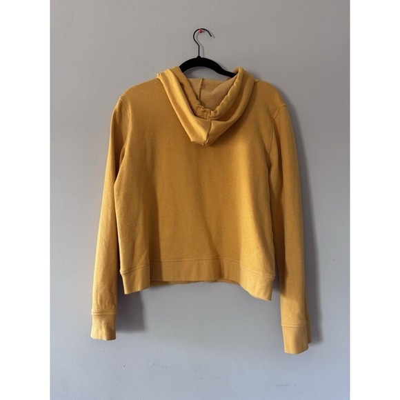 Aeropostale Yellow Sweatshirt Hoodie Size Medium Fleece Lined Logo New York - Picture 2 of 9